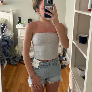 BRANDY MELVILLE Heather Grey Tube Top